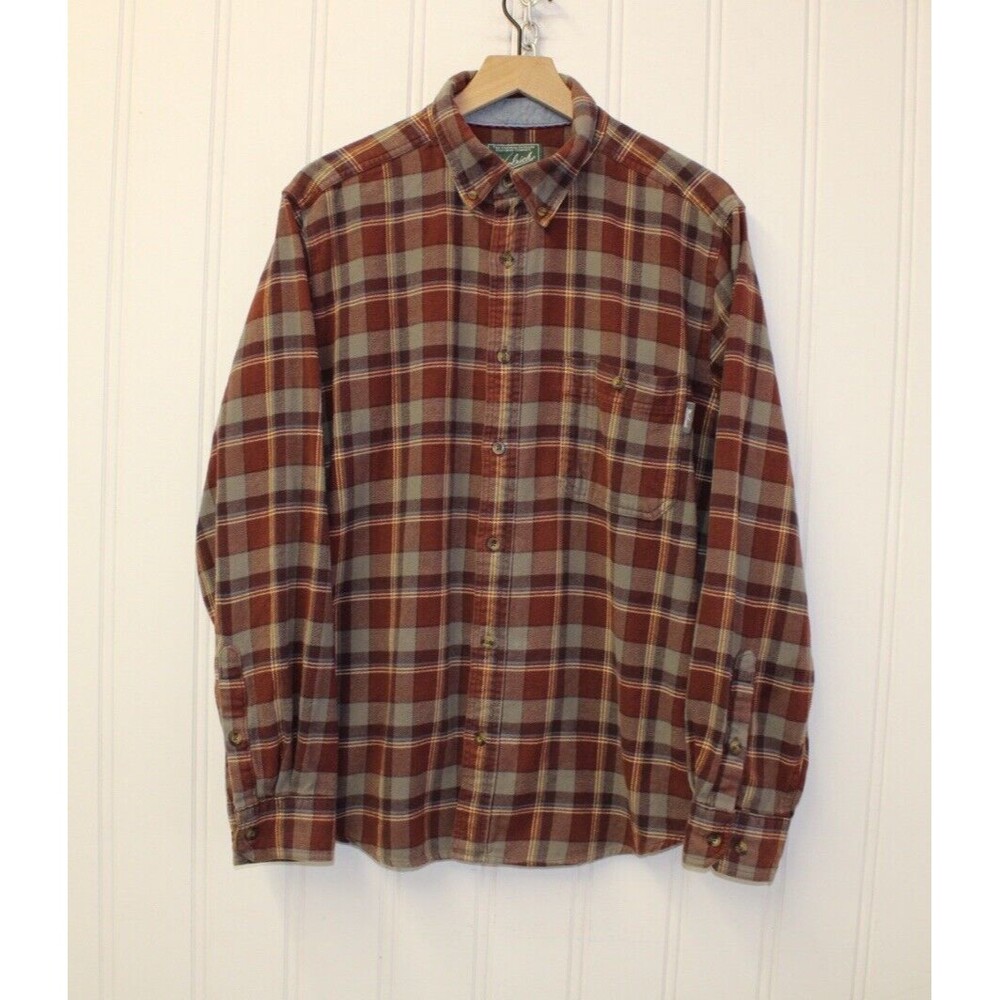 Woolrich Men's Ultimate‎ Flannel Premium Brushed Cotton Red Plaid Size Large L